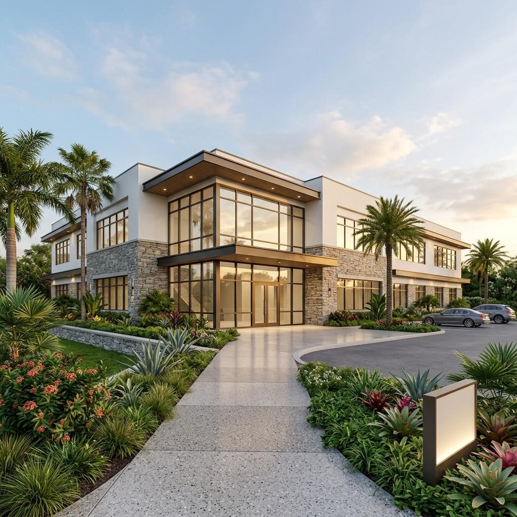 Illustration of a contemporary commercial building